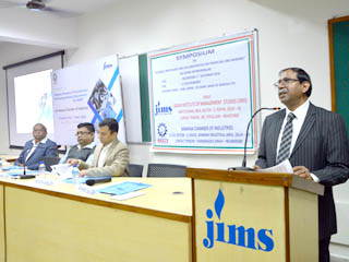 Jagan Institute of Management Studies, Rohini organized a symposium on Credit and Banking schemes available for MSME sector