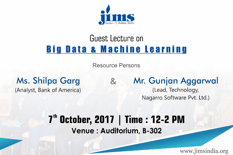 Department of Information Technology is organizing an Interactive Session for MCA students as per following details:Session Title: Big Data and Machine Learning