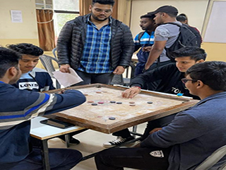 Student Playing Carrom